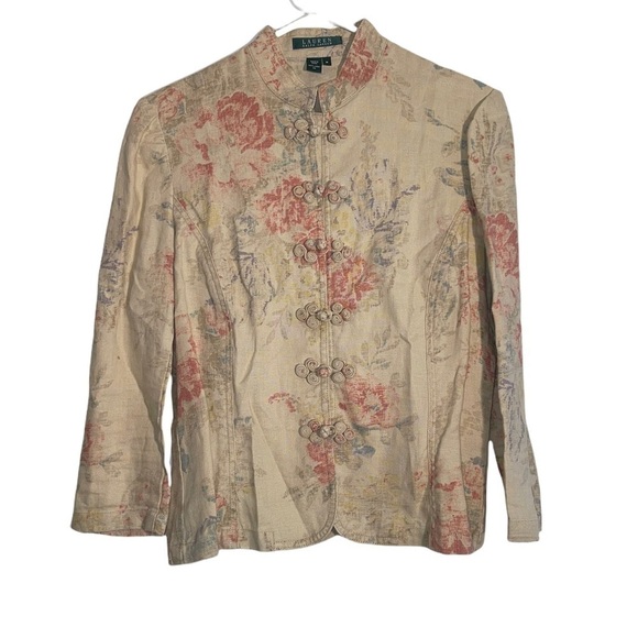 LAUREN Ralph Lauren Vintage Floral Linen Jacket - Picture 6 of 14